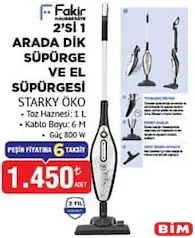 FAKİR STARKY ÖKO 2'Sİ 1 ARADA DİK ELEKTRİKLİ SÜPÜRGE VE EL SÜPÜRGESİ